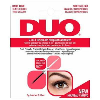DUO 2-in-1 Brush Striplash Adhesive Dark Tone