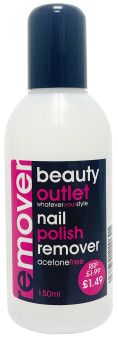 Beauty Outlet Nail Polish Remover Acetone Free 150ml (New)