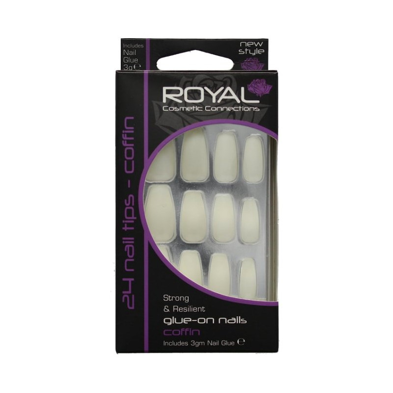 Royal 24 Coffin Nails Tips & 3g Glue